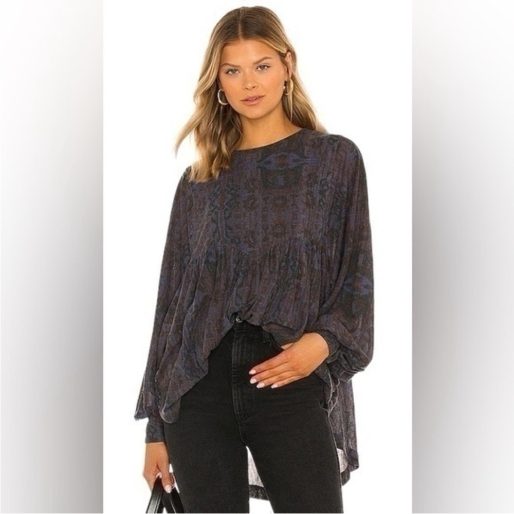 Free  People This Is It Tunic Top Midnight Combo